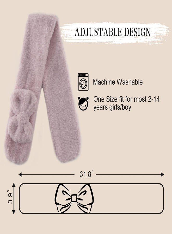 YATANAM Girls Scarf Fluffy Faux Fur Kids Scarves Winter Warm Scarf Toddler Adjustable Neck Warmer (Deep pink, One Size) - Image 4